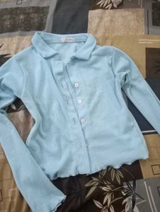 Light Blue Button-Down Top