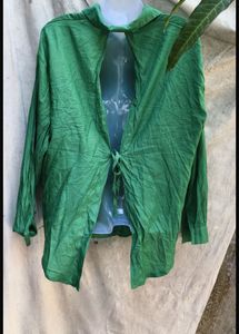 Oversized Backless Green Shirt