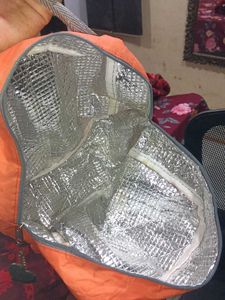 Beaded Black Pouch And Orange Bag