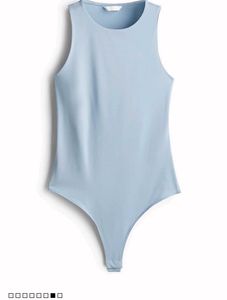 Zara H&amp;M  Sky Blue Cut sleeves Bodysuit Top
