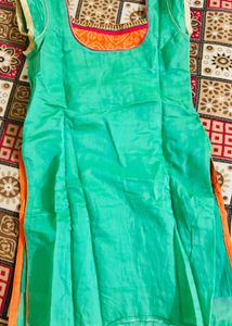 Beautiful Green&amp;orange patiayala salwar suits
