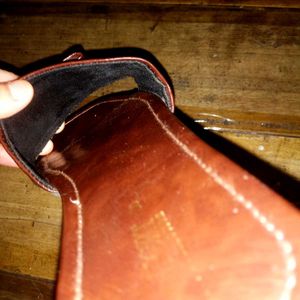 Brown Leather Slides - Size 3.5/4 Can Wear