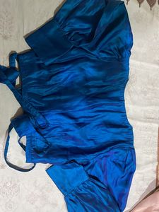 Bell Sleeves Blouse With Strings Tied On Waist