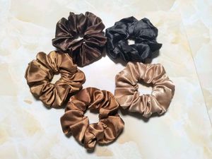 Luxury Satin Scrunchies Set (Pack of 5)