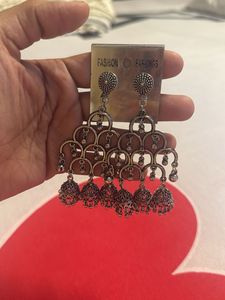 Silver Jhumka Earrings