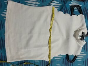 Scalloped White Top - S
