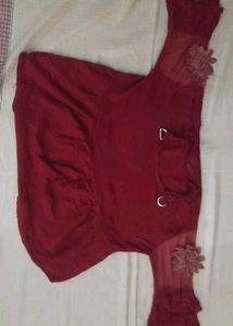 Burgundy Floral Sleeve Top