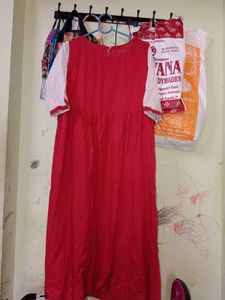 Red Embroidered Kurti
