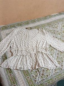 Very Comfortable Polka Dot Peplum Top