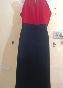 Chic Red &amp; Black Party Dress