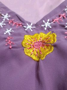 Cute Purple Embroidered Top