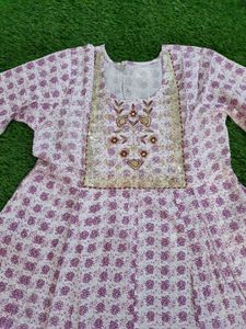 Light Magenta White Anarkali
