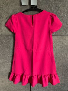 SHEIN Hot Pink Ruffle Hem Dress