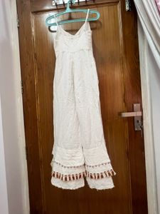 Off White Cotton Jumpsuit