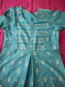 Green A-line Kurta