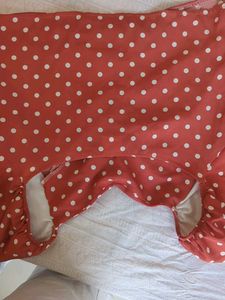 Red off shoulder Polka Dot Crop Top