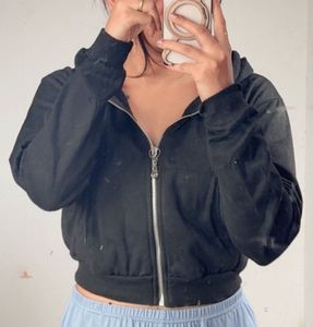 Black Hoodie Jacket (crop)