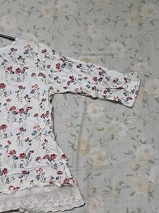 Floral Print Lace Top