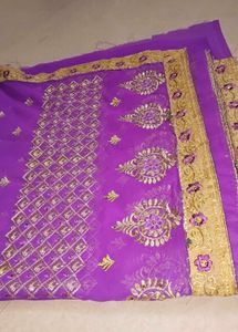 Purple Embroidered Saree