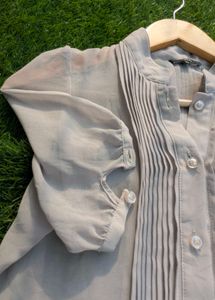 beautiful grey top pure georgette
