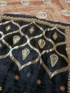 Black  Beautiful Work Saree