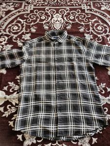 Stylish Black & White Plaid Shirt