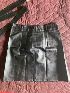 Black Faux Leather Skirt