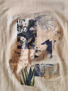 Peach Graphic Print Tee