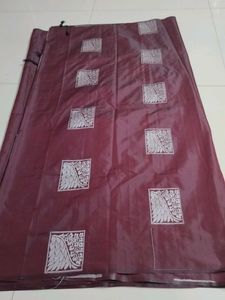 Meroon Borderless Soft Silk Saree..
