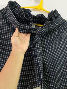 Checkered High-Waisted Pants