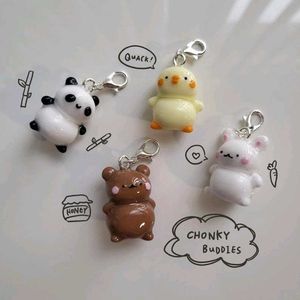 Animal Buddy Key Charms 🐼