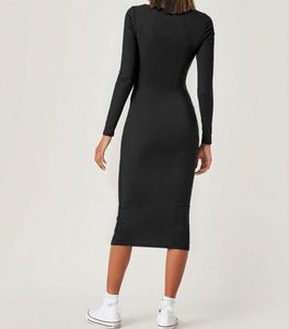 Black Bodycon Midi Dress