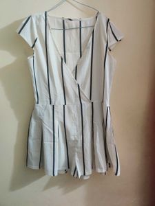 White And Black Playsuit