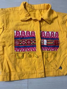 Beautiful Yellow Colour Denim Jacket