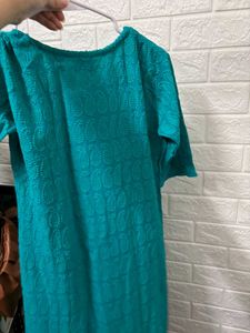 Teal Embroidered Kurti