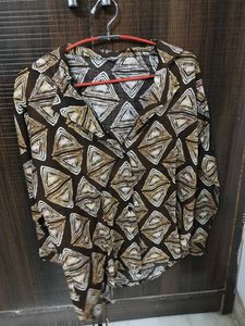 Patterned Button-Down Top