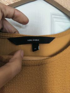 Vero Moda Mustard Yellow Stretchable Dress