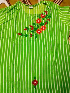 Green Striped Kurti