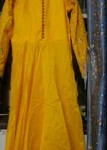 Floral Embroidered Yellow Jacket Set