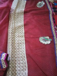 Beautifull Boby Golden Print With Full Lace Saree Ready To Wear With Blouse L Size In Side Spaces Available If Want Large Size 💥💥💥💥🎉🎉🎉🎉💥💥💥