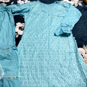 Chikankari Cotton Palazzo Suit