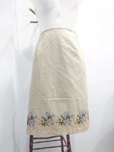 Creamy Embroidered Skirt