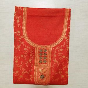 Elegant Red Ethnic Dress Material