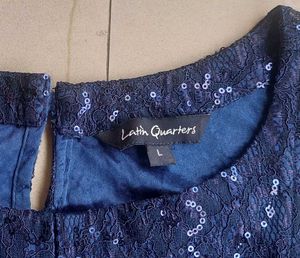 Blue Sequin Top (L)