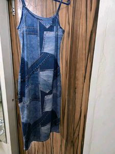Denim Patchwork Bodycon Dress