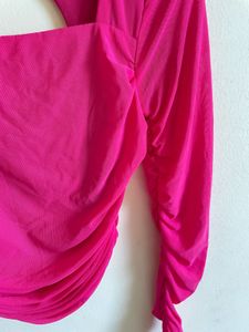 viral Pink mesh Long Sleeve Top