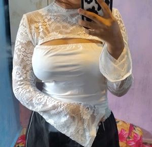 lace white top