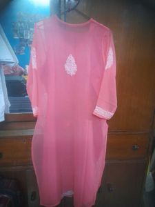 Pink Chikankaari Embroidered Kurta Set