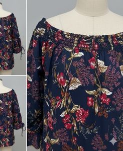Floral Print Off-Shoulder Top [Size - M,L]