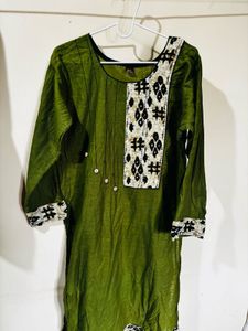 Olive Green Elegant Kurta - XL